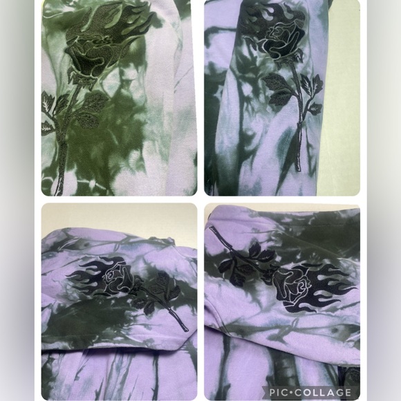 BNWT CIVIL REGIME BLACK ROSE HOODIE LAVENDER DREAM WASH LRG MENS HOODIE UNISEX - Picture 5 of 16